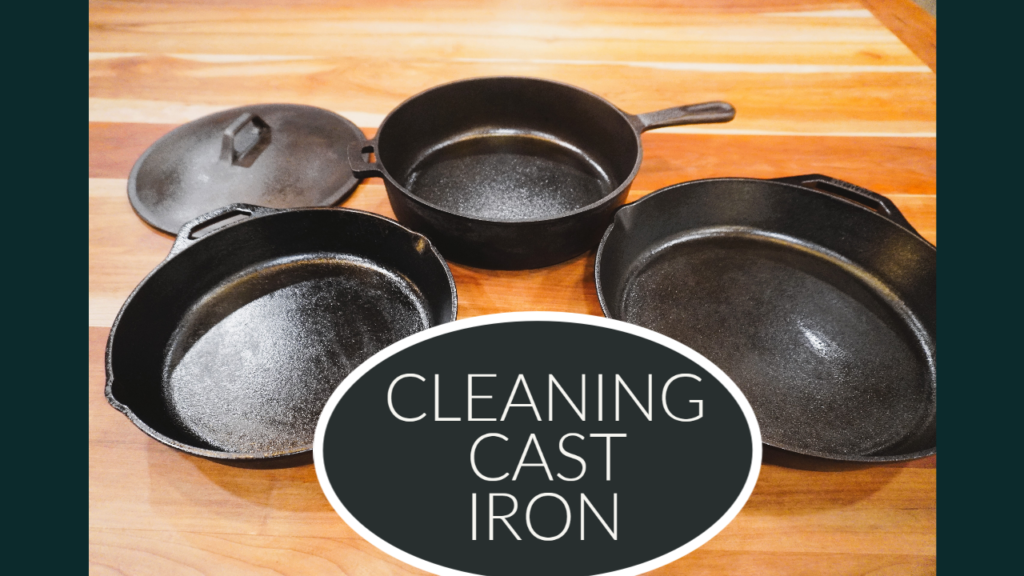 three cast iron skillets with a lid on a countertop