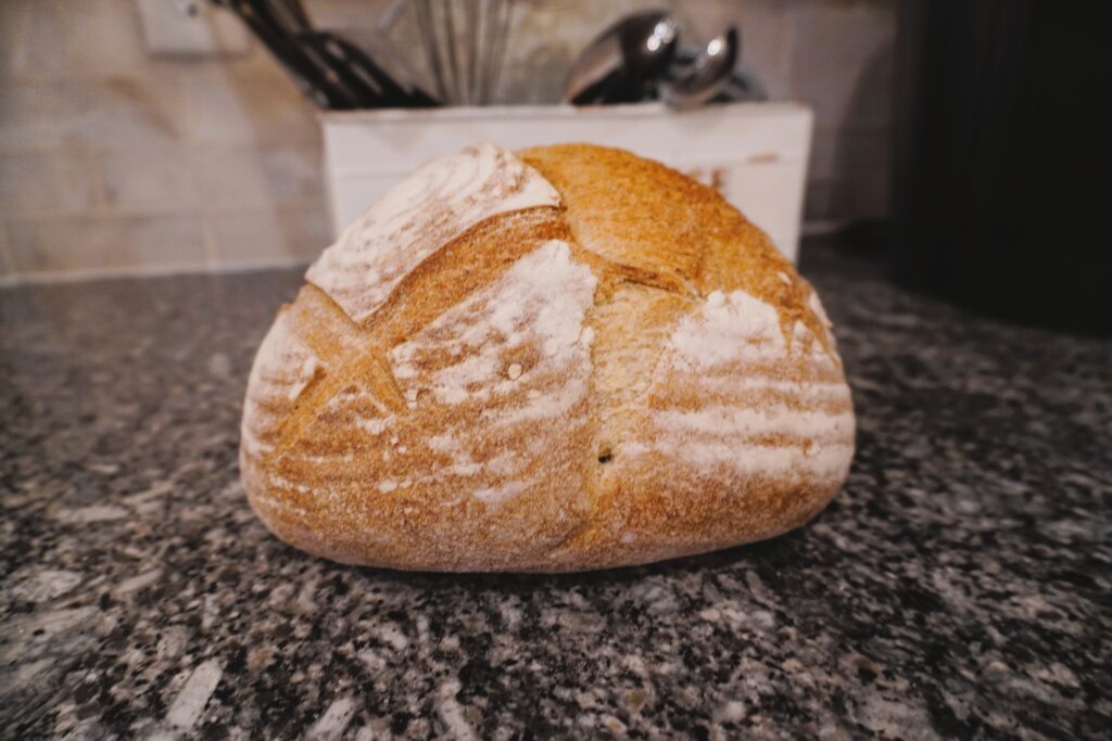 sour dough bread on countertop