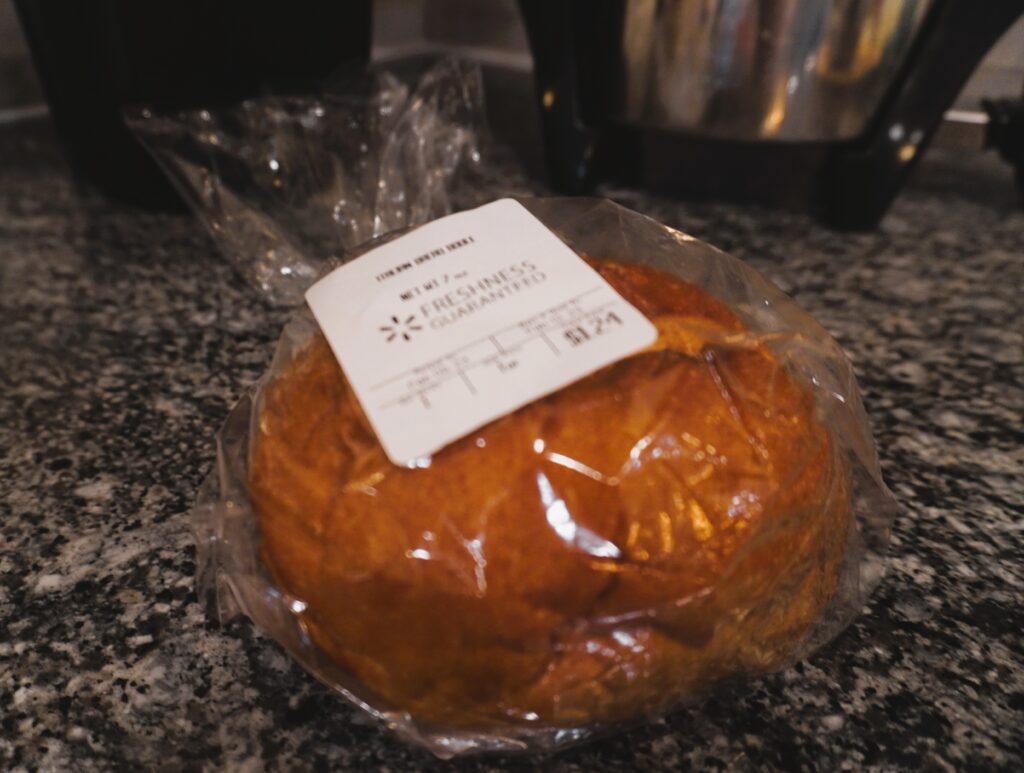 store bought bread wrapped in plastic