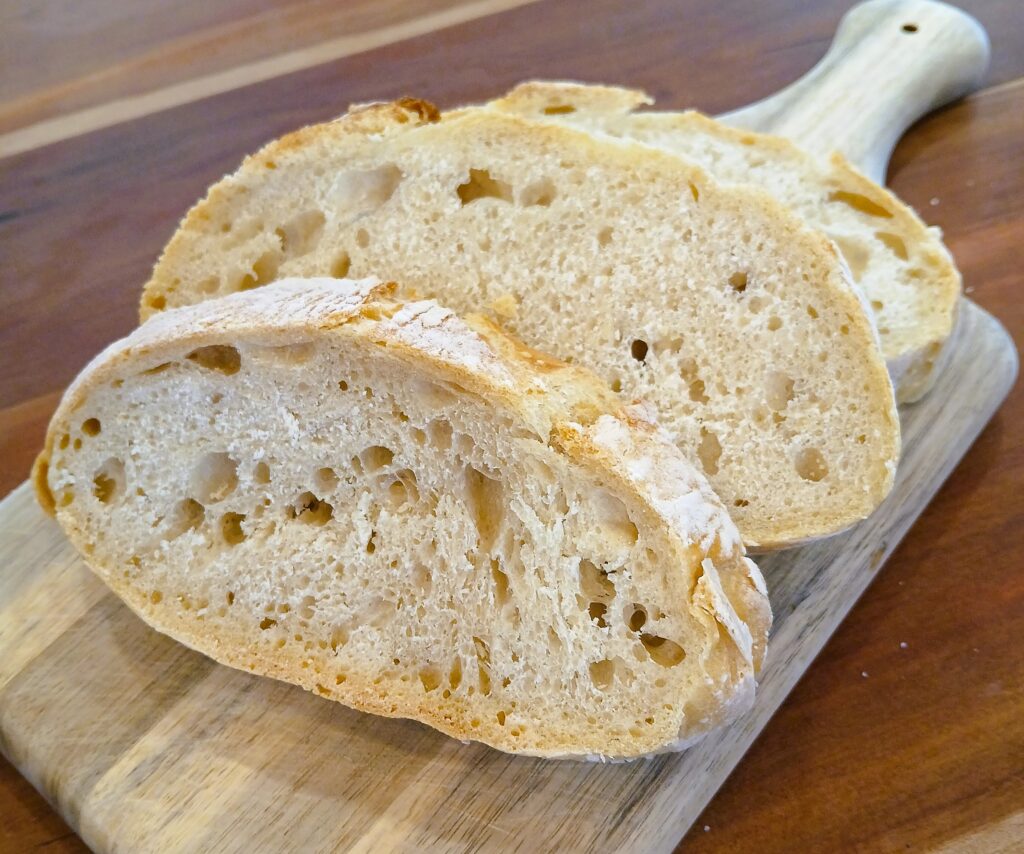 Artisan bread cut in slices