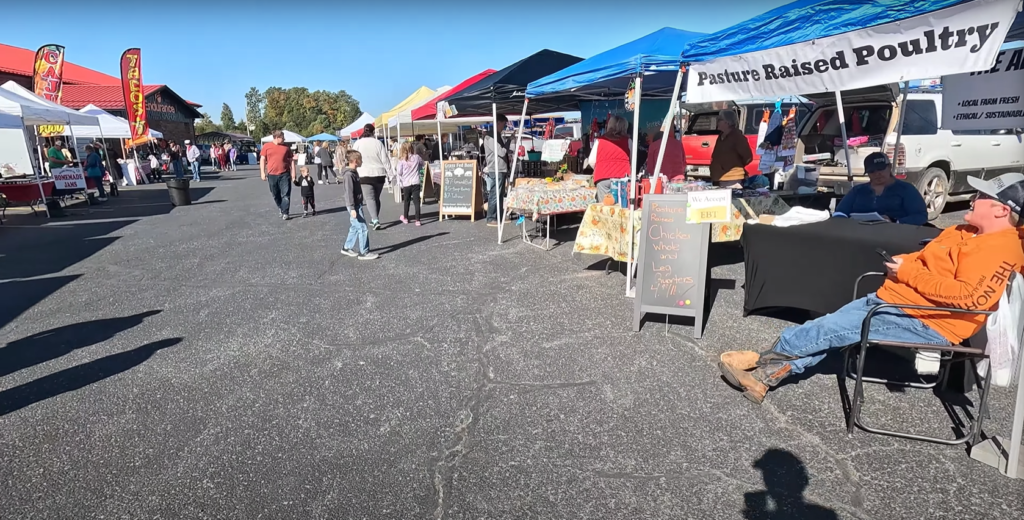 View of a local farmers market