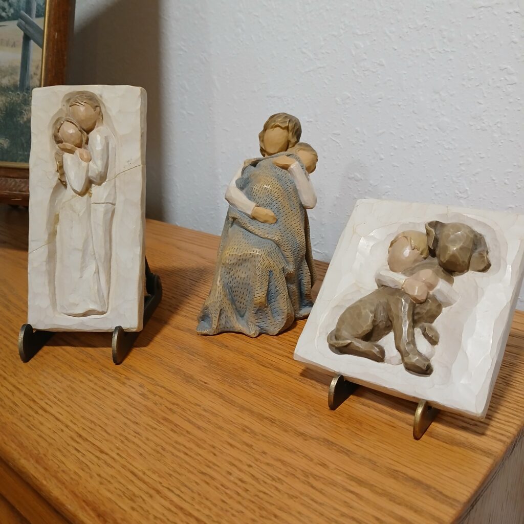Willow wind figurines on a shelf