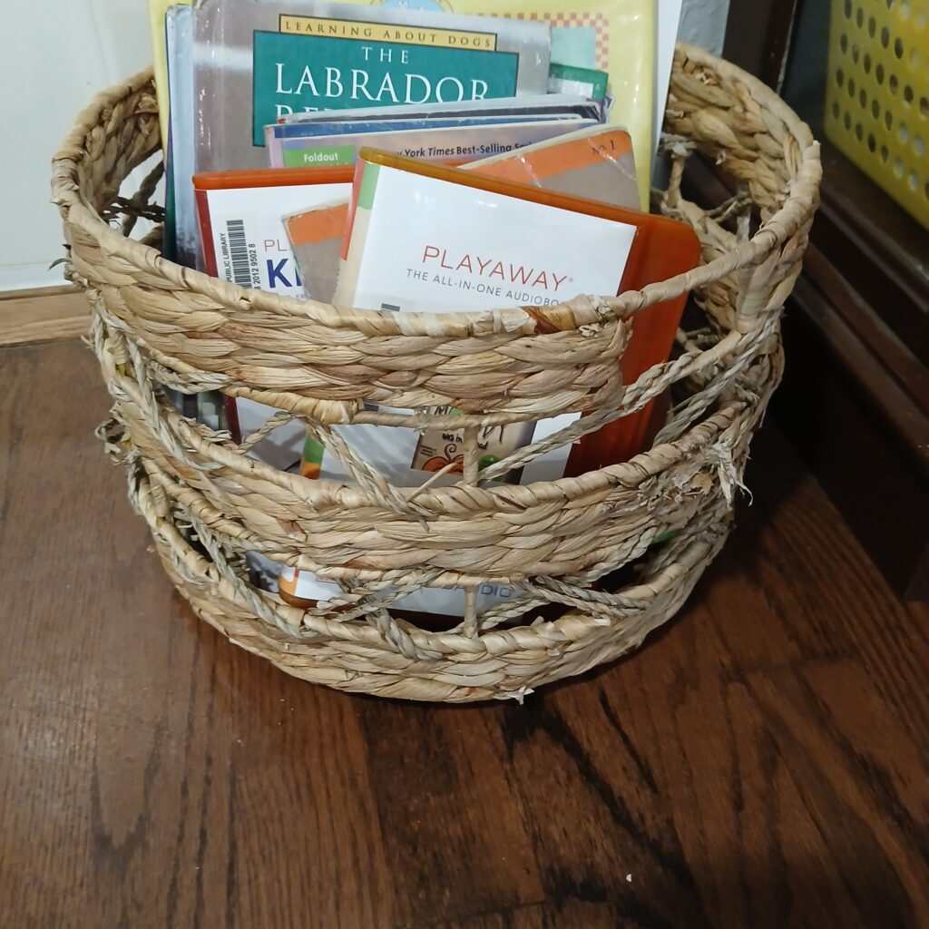 Basket with books