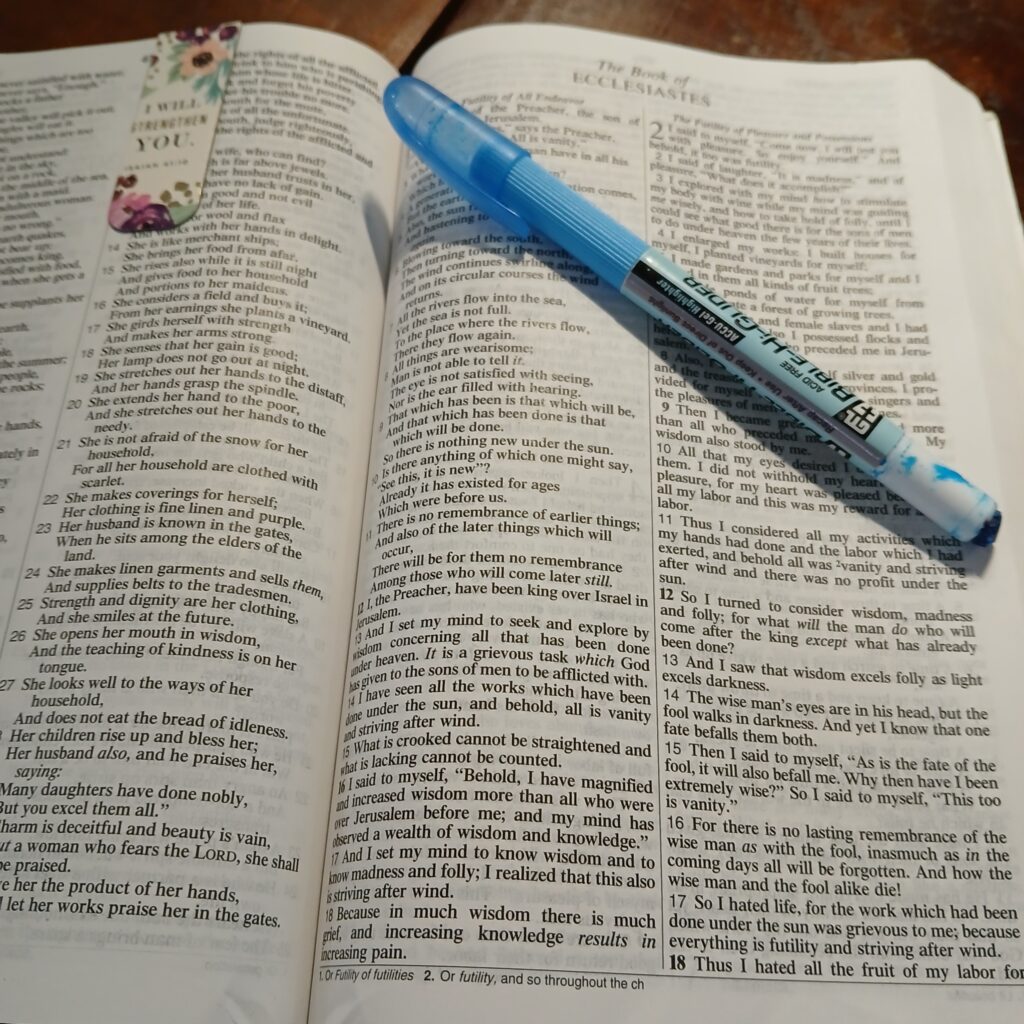 Bible and highlighter
