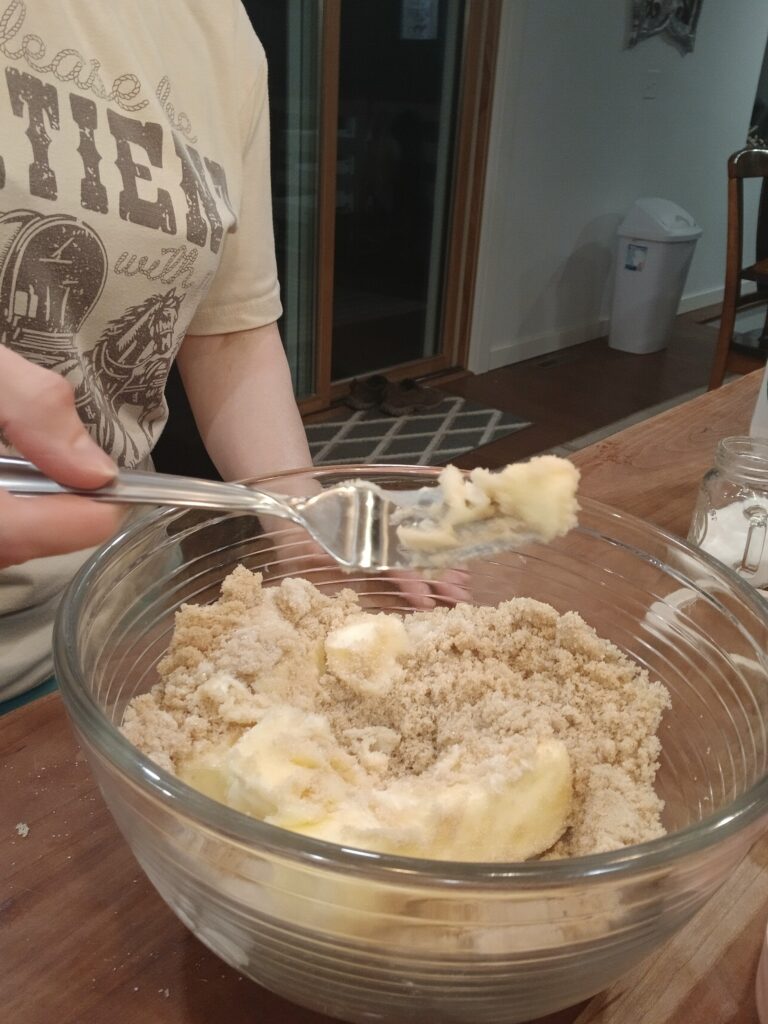 Stirring cookie dough