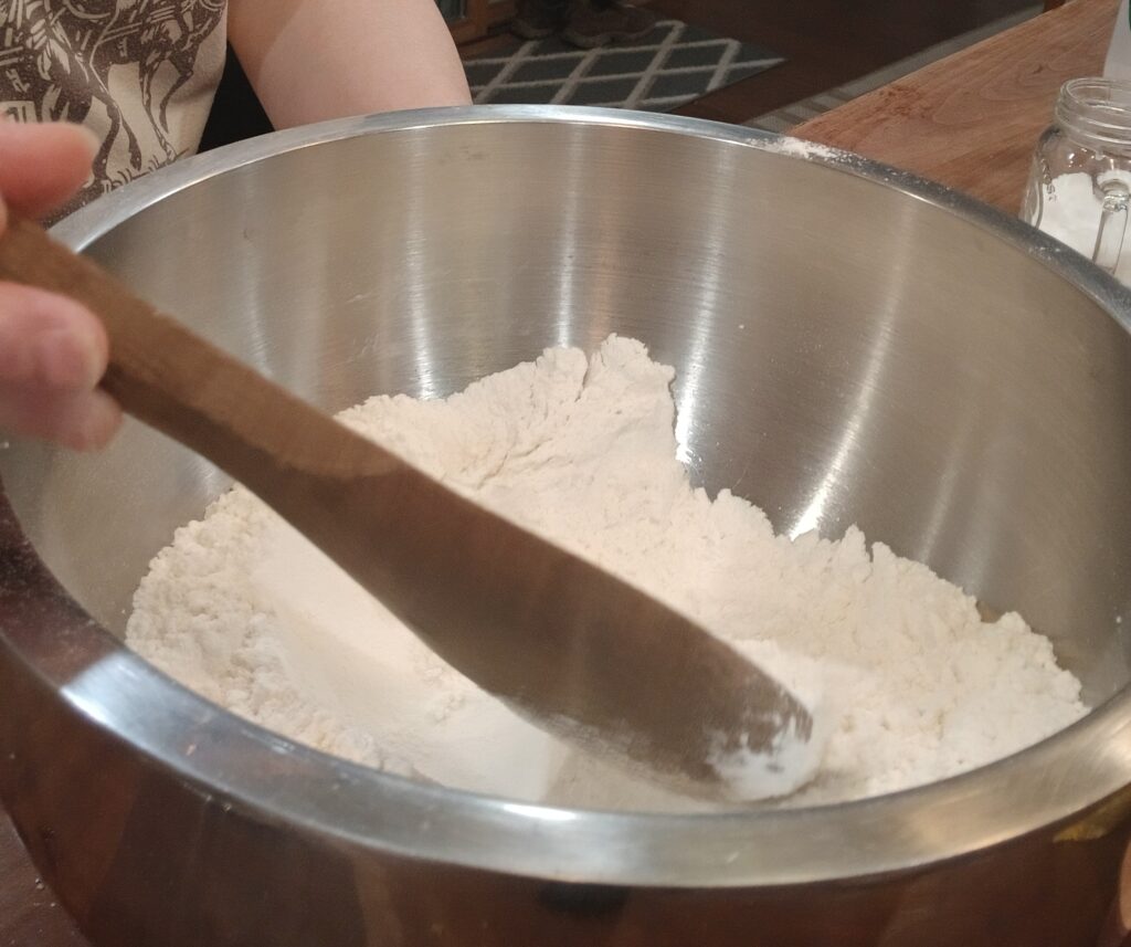 Stirring dry ingredients