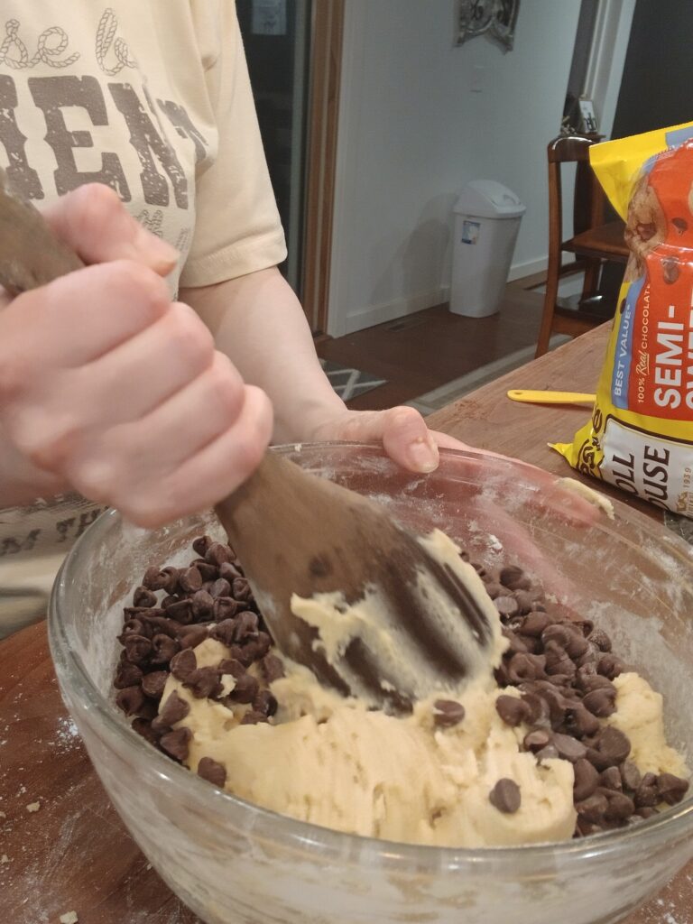 Stirring cookie dough