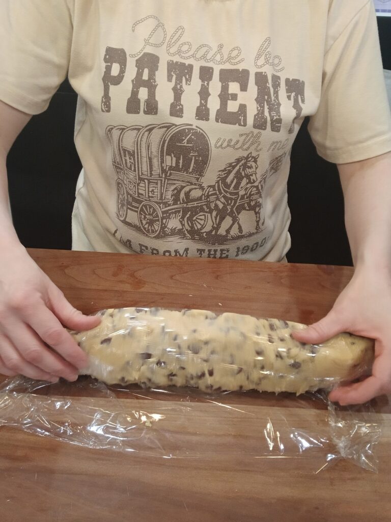 Rolling up cookie dough
